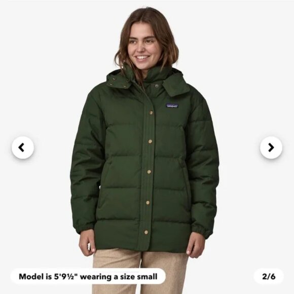Patagonia Cotton Down Parka Torrey Pine Green Size Large NWT - Picture 1 of 13